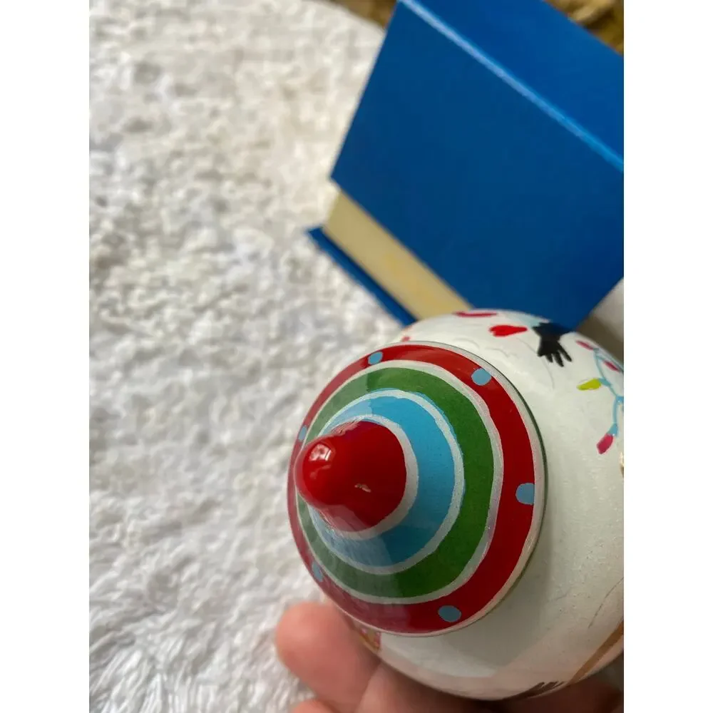 Pier 1 Li Bien glass ornament featuring handpainted penguin design original box